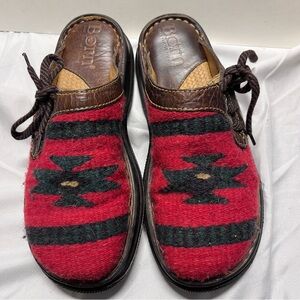 Born Vintage Aztec Boiled Wool Clogs Women’s size 7/38